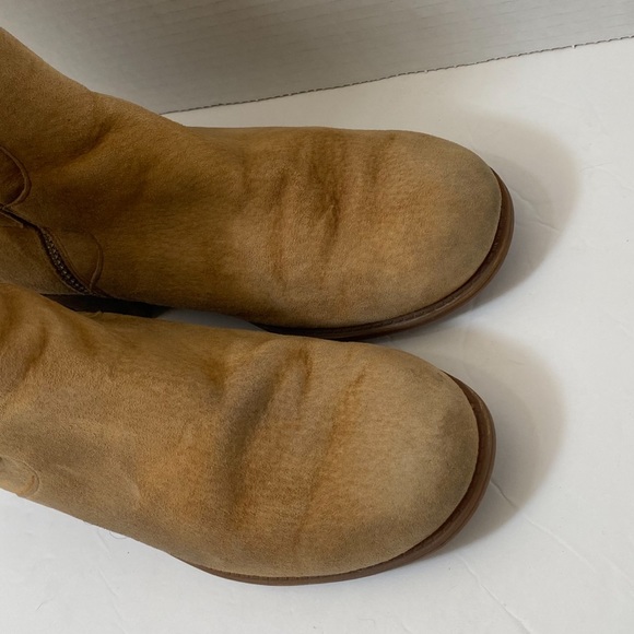 UGG Pre-Owned Women's Keppler Chestnut Brown Leather Buckle Ankle Boots, Size 7 - Picture 5 of 10